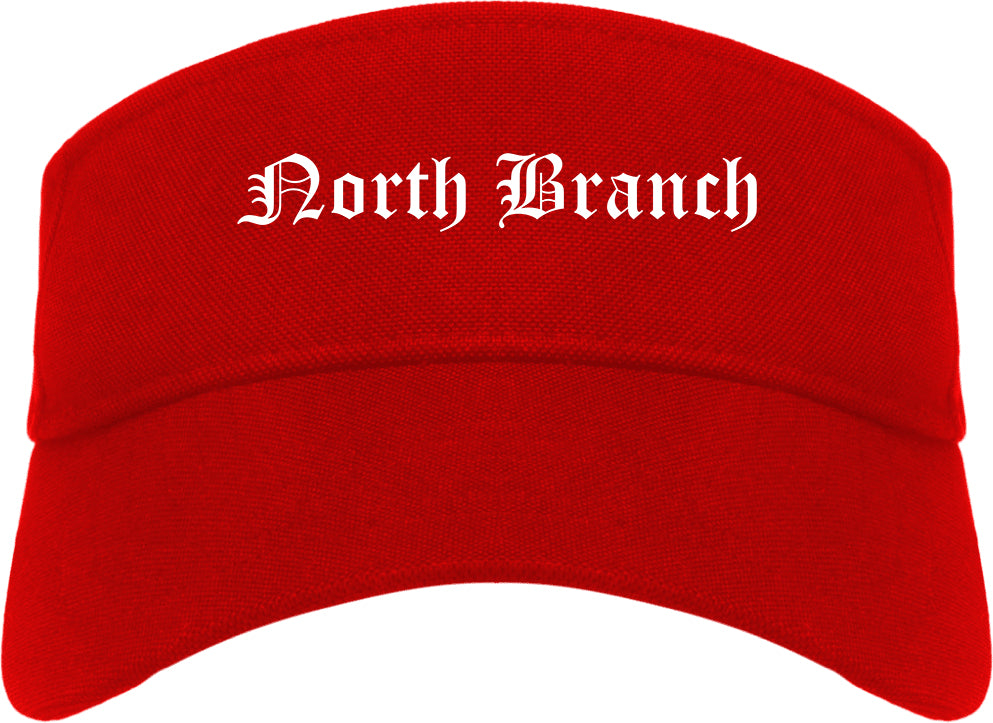 North Branch Minnesota MN Old English Mens Visor Cap Hat Red