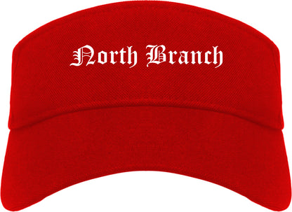 North Branch Minnesota MN Old English Mens Visor Cap Hat Red
