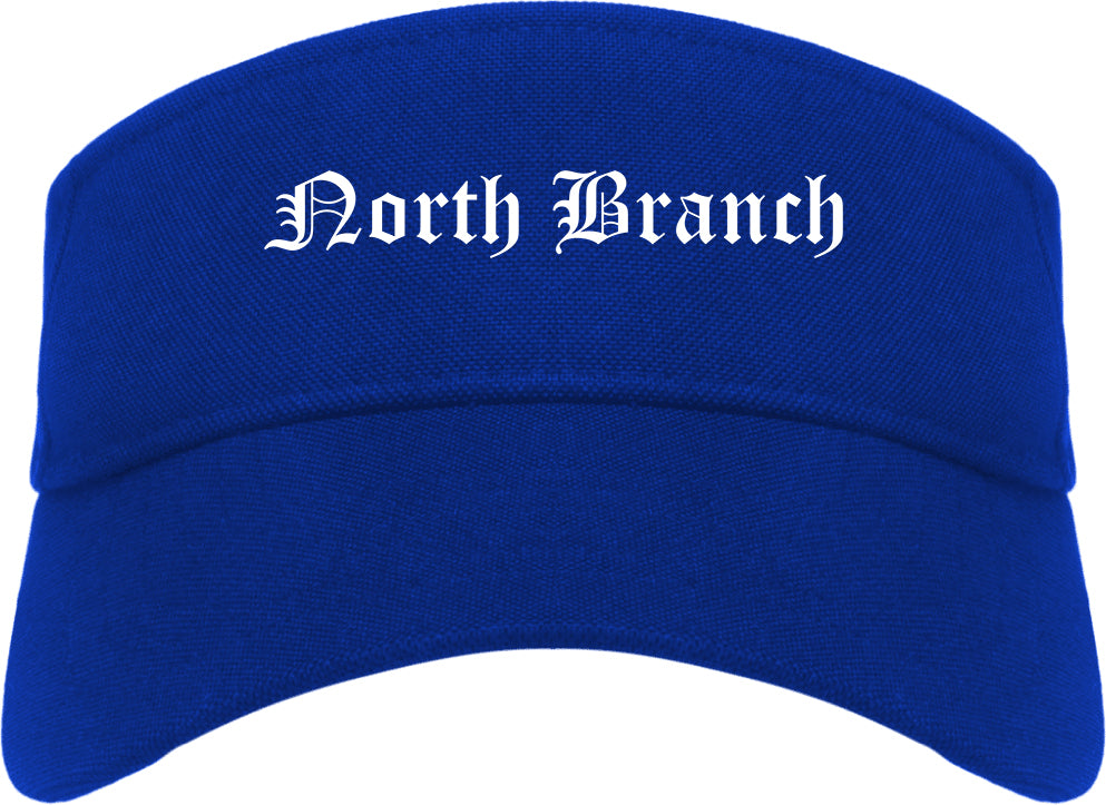 North Branch Minnesota MN Old English Mens Visor Cap Hat Royal Blue