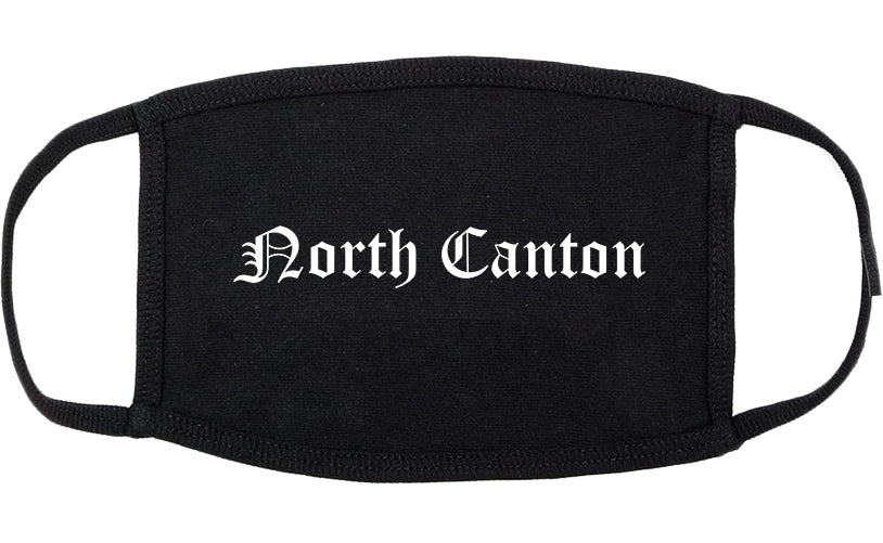 North Canton Ohio OH Old English Cotton Face Mask Black
