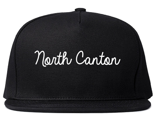 North Canton Ohio OH Script Mens Snapback Hat Black