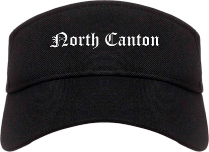 North Canton Ohio OH Old English Mens Visor Cap Hat Black