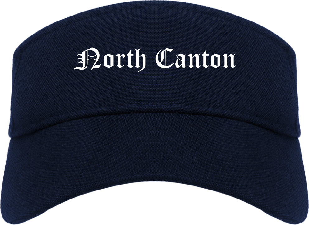 North Canton Ohio OH Old English Mens Visor Cap Hat Navy Blue