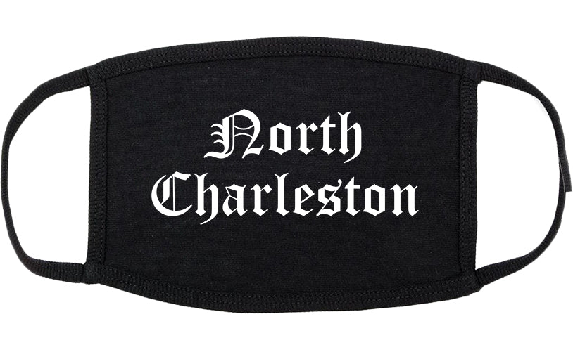 North Charleston South Carolina SC Old English Cotton Face Mask Black