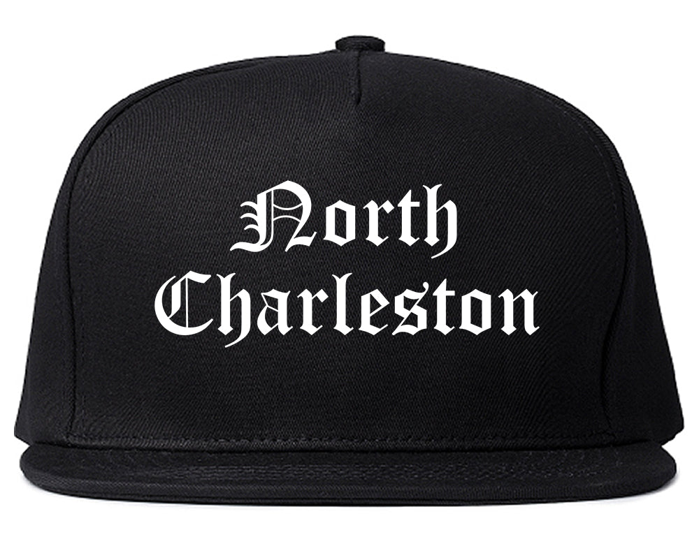 North Charleston South Carolina SC Old English Mens Snapback Hat Black