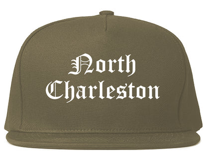 North Charleston South Carolina SC Old English Mens Snapback Hat Grey
