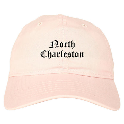 North Charleston South Carolina SC Old English Mens Dad Hat Baseball Cap Pink