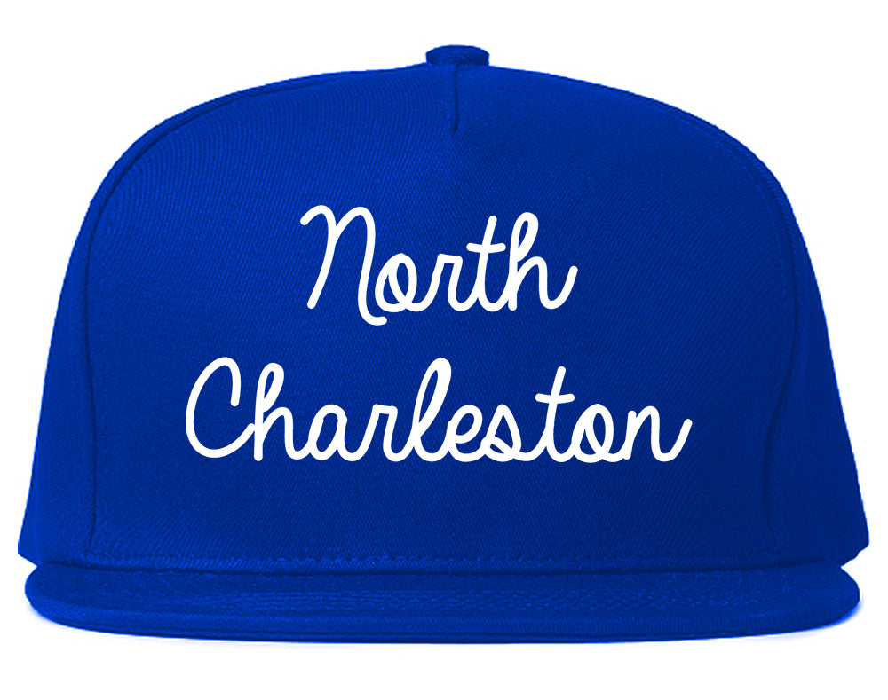 North Charleston South Carolina SC Script Mens Snapback Hat Royal Blue