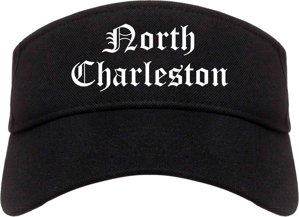 North Charleston South Carolina SC Old English Mens Visor Cap Hat Black