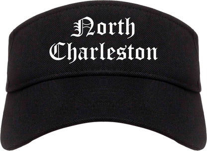North Charleston South Carolina SC Old English Mens Visor Cap Hat Black