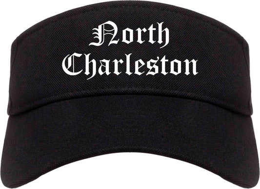 North Charleston South Carolina SC Old English Mens Visor Cap Hat Black