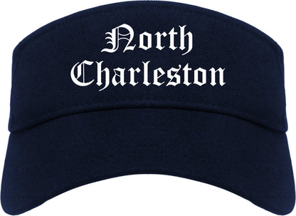 North Charleston South Carolina SC Old English Mens Visor Cap Hat Navy Blue