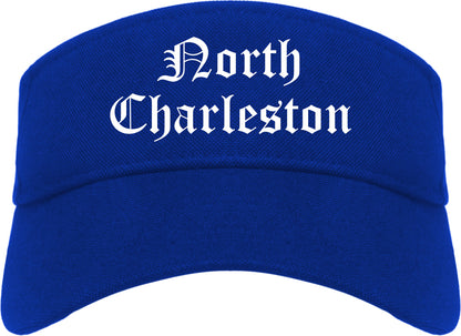 North Charleston South Carolina SC Old English Mens Visor Cap Hat Royal Blue