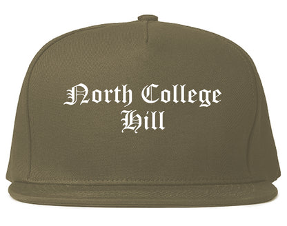 North College Hill Ohio OH Old English Mens Snapback Hat Grey