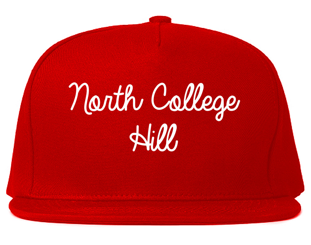 North College Hill Ohio OH Script Mens Snapback Hat Red