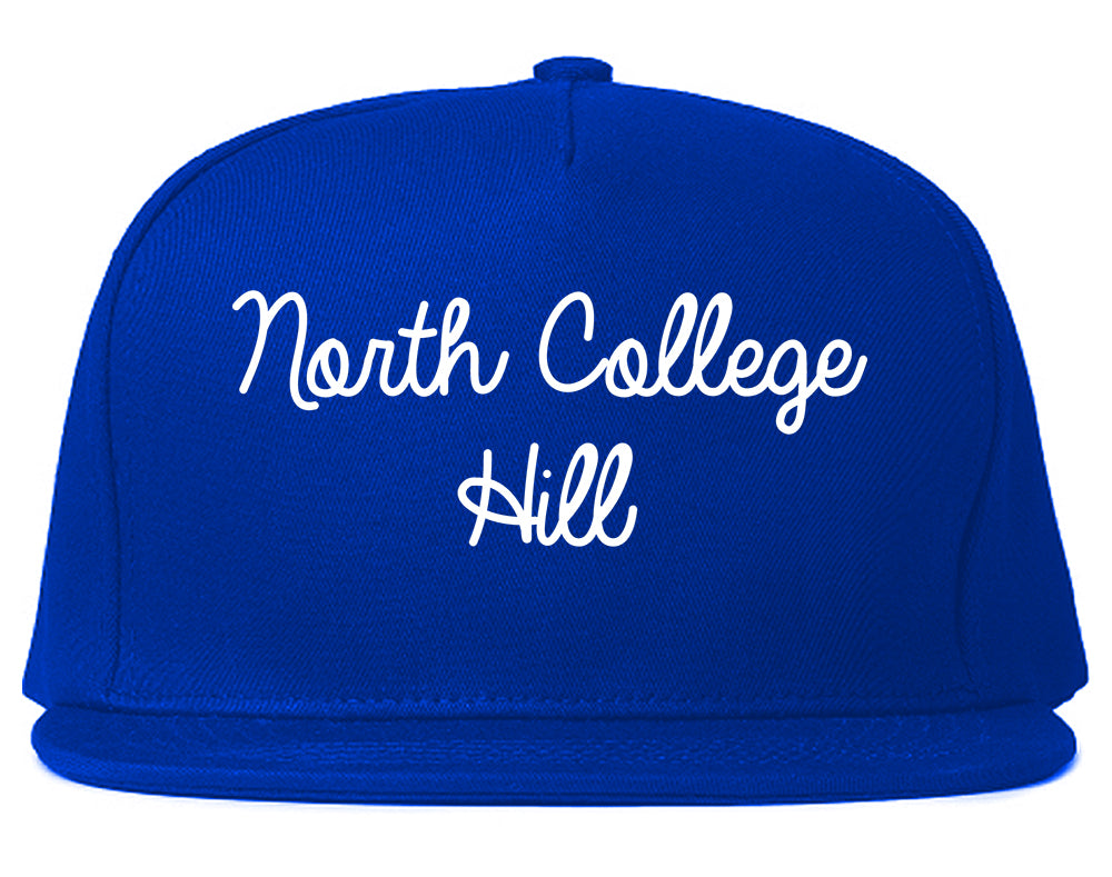 North College Hill Ohio OH Script Mens Snapback Hat Royal Blue