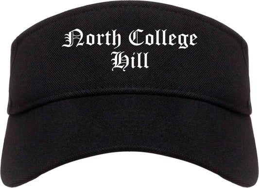 North College Hill Ohio OH Old English Mens Visor Cap Hat Black