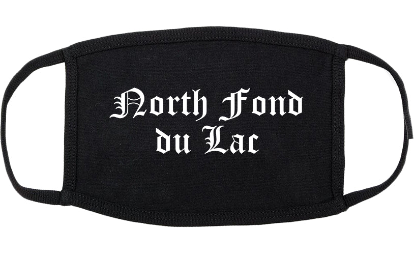 North Fond du Lac Wisconsin WI Old English Cotton Face Mask Black