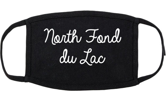 North Fond du Lac Wisconsin WI Script Cotton Face Mask Black