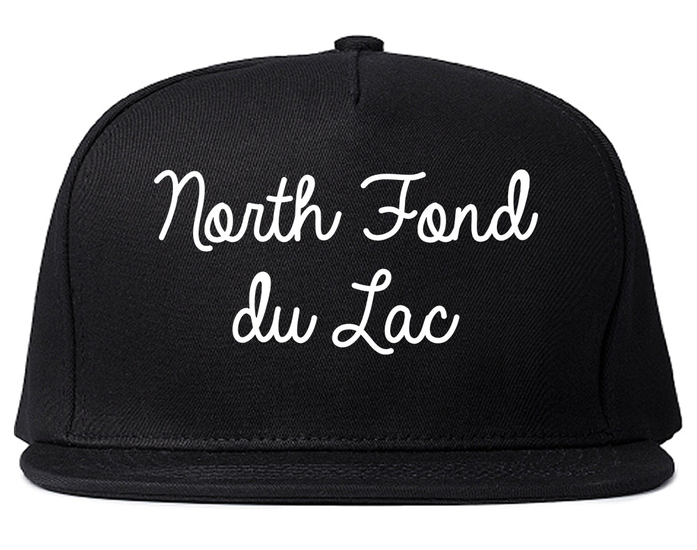 North Fond du Lac Wisconsin WI Script Mens Snapback Hat Black