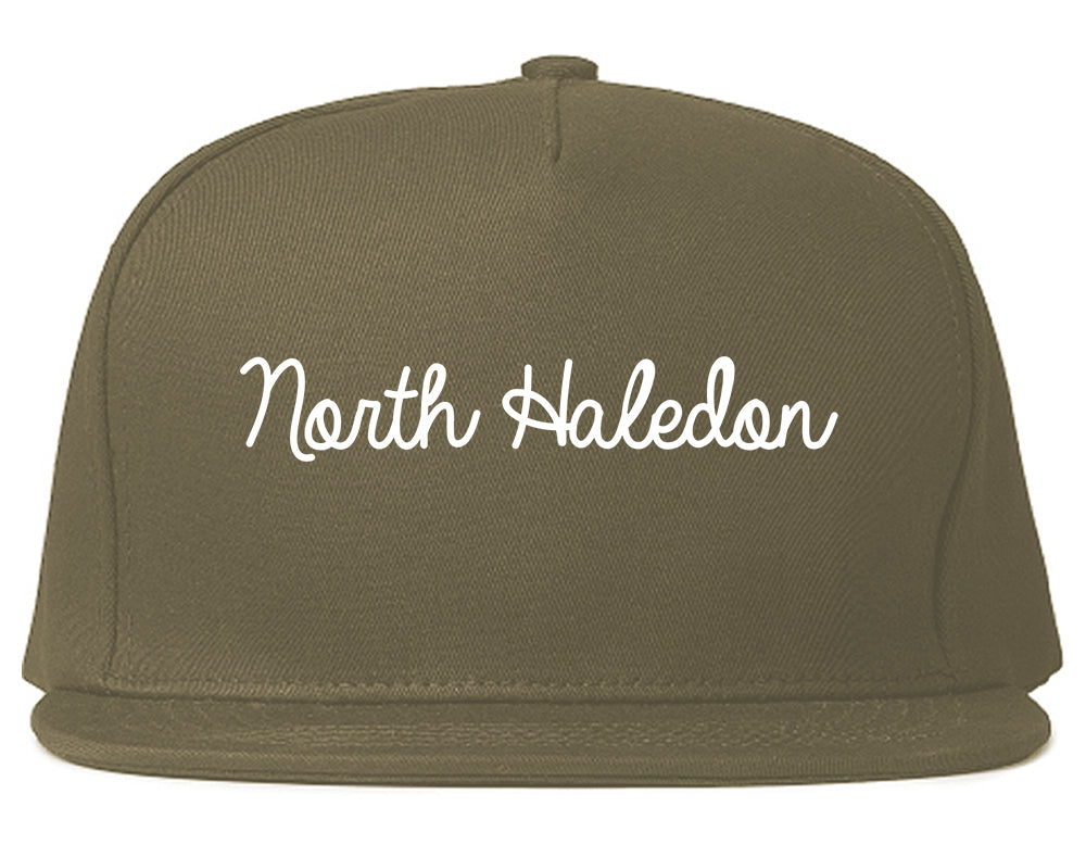 North Haledon New Jersey NJ Script Mens Snapback Hat Grey