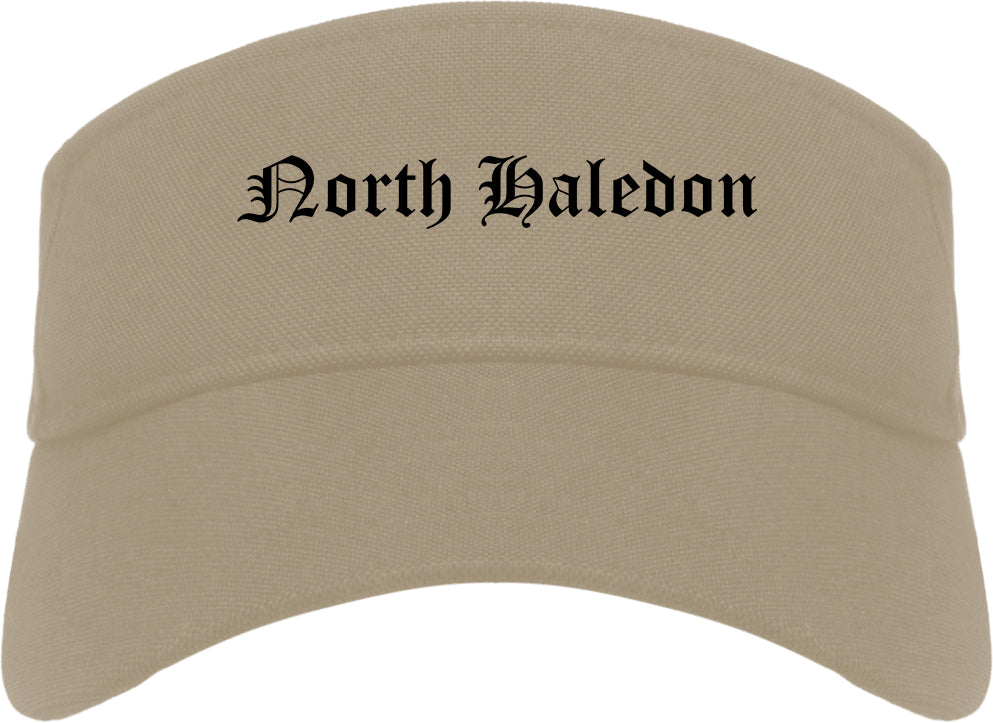 North Haledon New Jersey NJ Old English Mens Visor Cap Hat Khaki