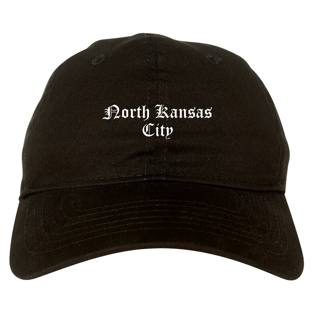 North Kansas City Missouri MO Old English Mens Dad Hat Baseball Cap Black
