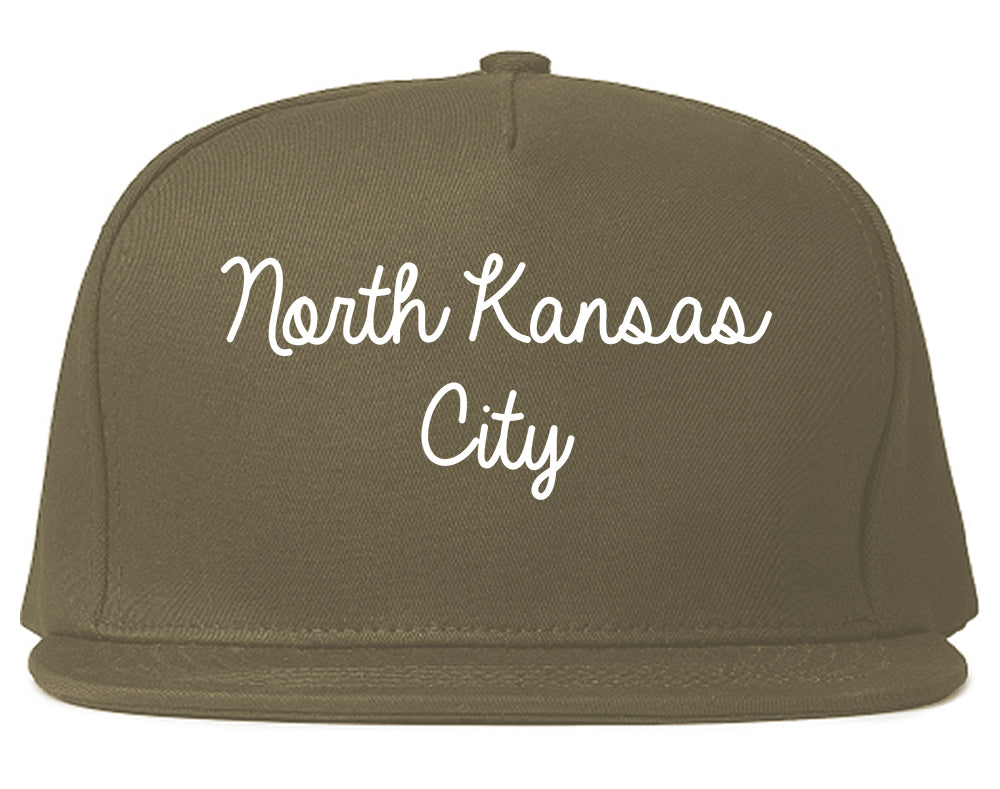 North Kansas City Missouri MO Script Mens Snapback Hat Grey