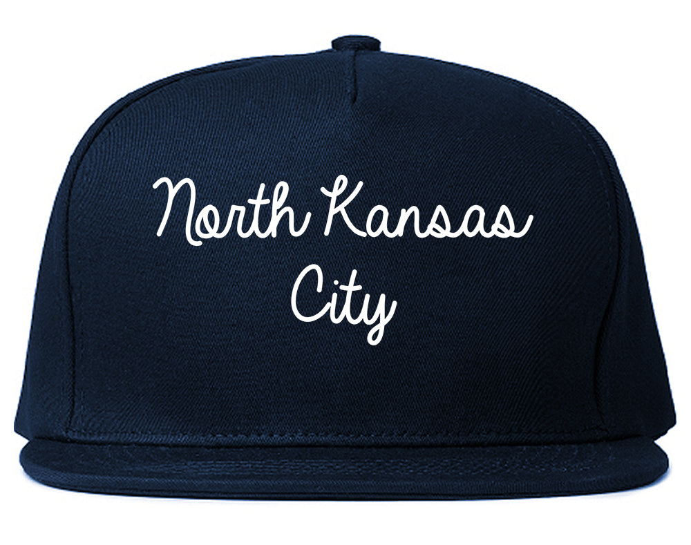North Kansas City Missouri MO Script Mens Snapback Hat Navy Blue