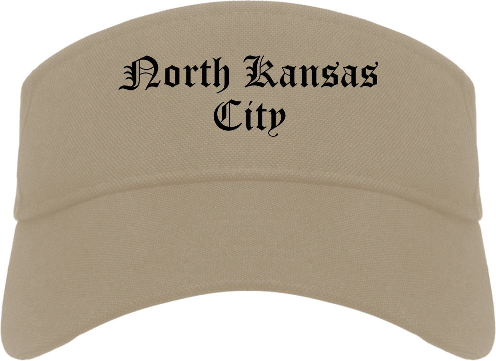 North Kansas City Missouri MO Old English Mens Visor Cap Hat Khaki