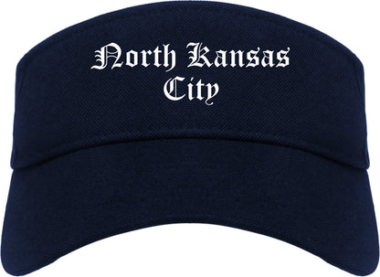 North Kansas City Missouri MO Old English Mens Visor Cap Hat Navy Blue
