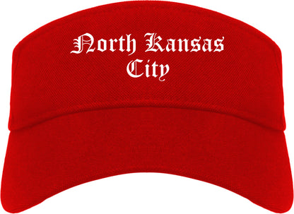 North Kansas City Missouri MO Old English Mens Visor Cap Hat Red