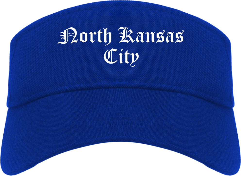 North Kansas City Missouri MO Old English Mens Visor Cap Hat Royal Blue
