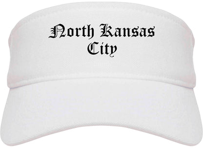 North Kansas City Missouri MO Old English Mens Visor Cap Hat White