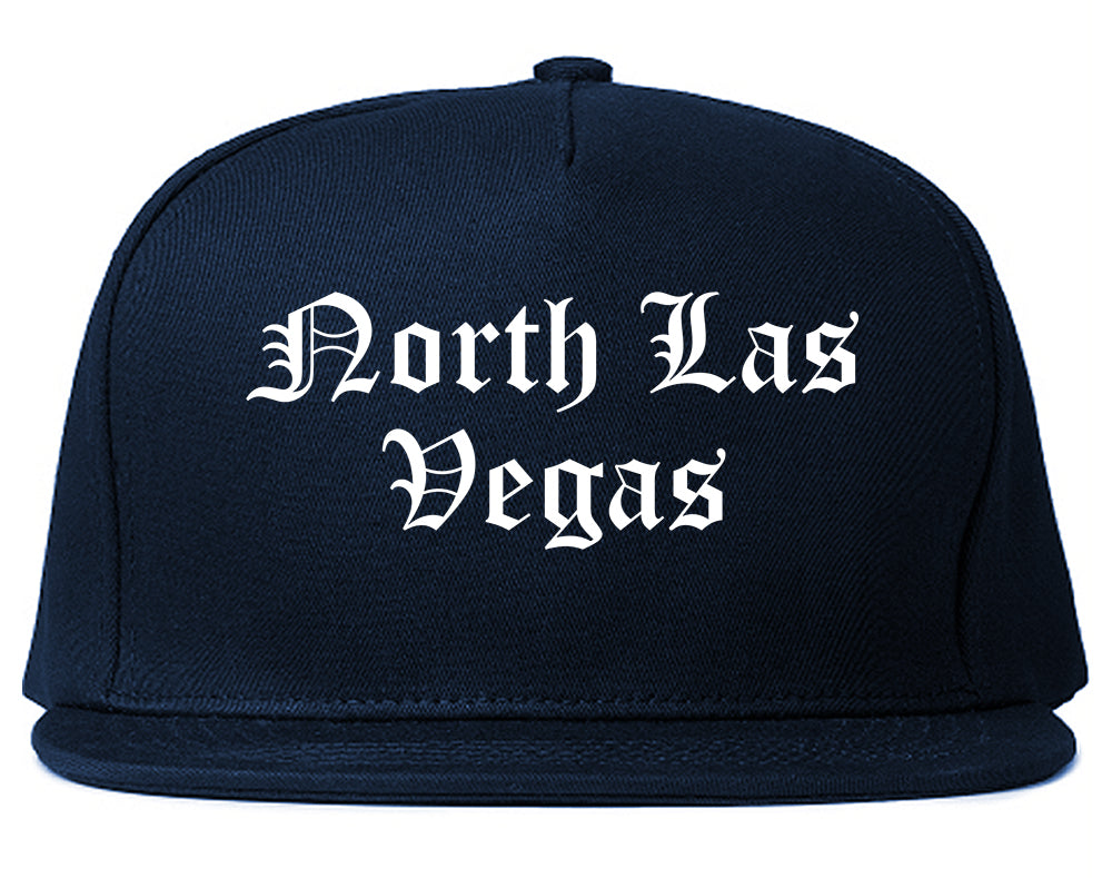 North Las Vegas Nevada NV Old English Mens Snapback Hat Navy Blue