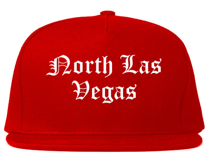 North Las Vegas Nevada NV Old English Mens Snapback Hat Red