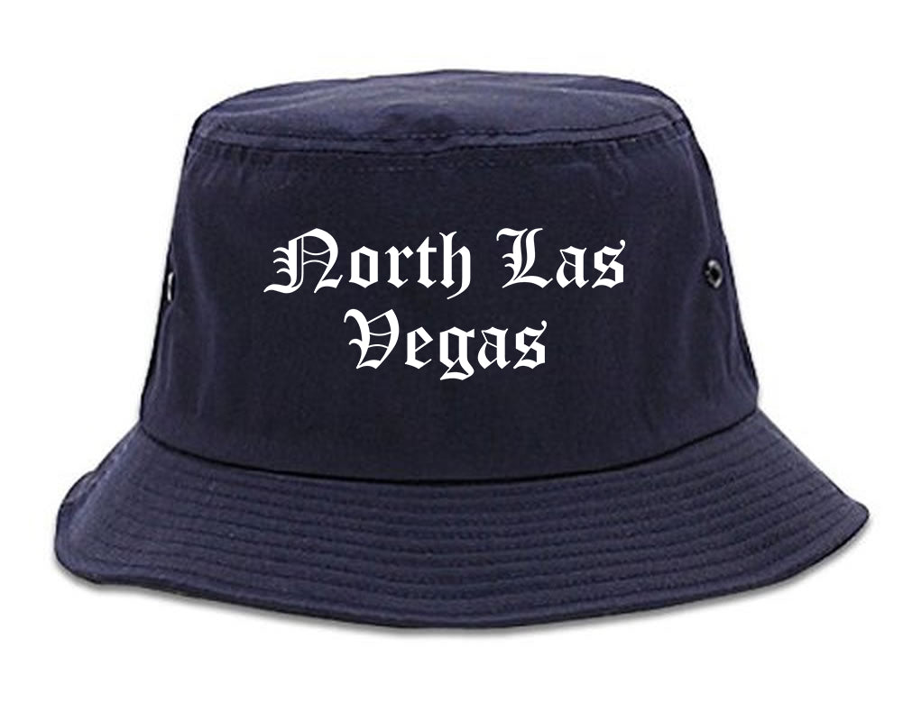 North Las Vegas Nevada NV Old English Mens Bucket Hat Navy Blue