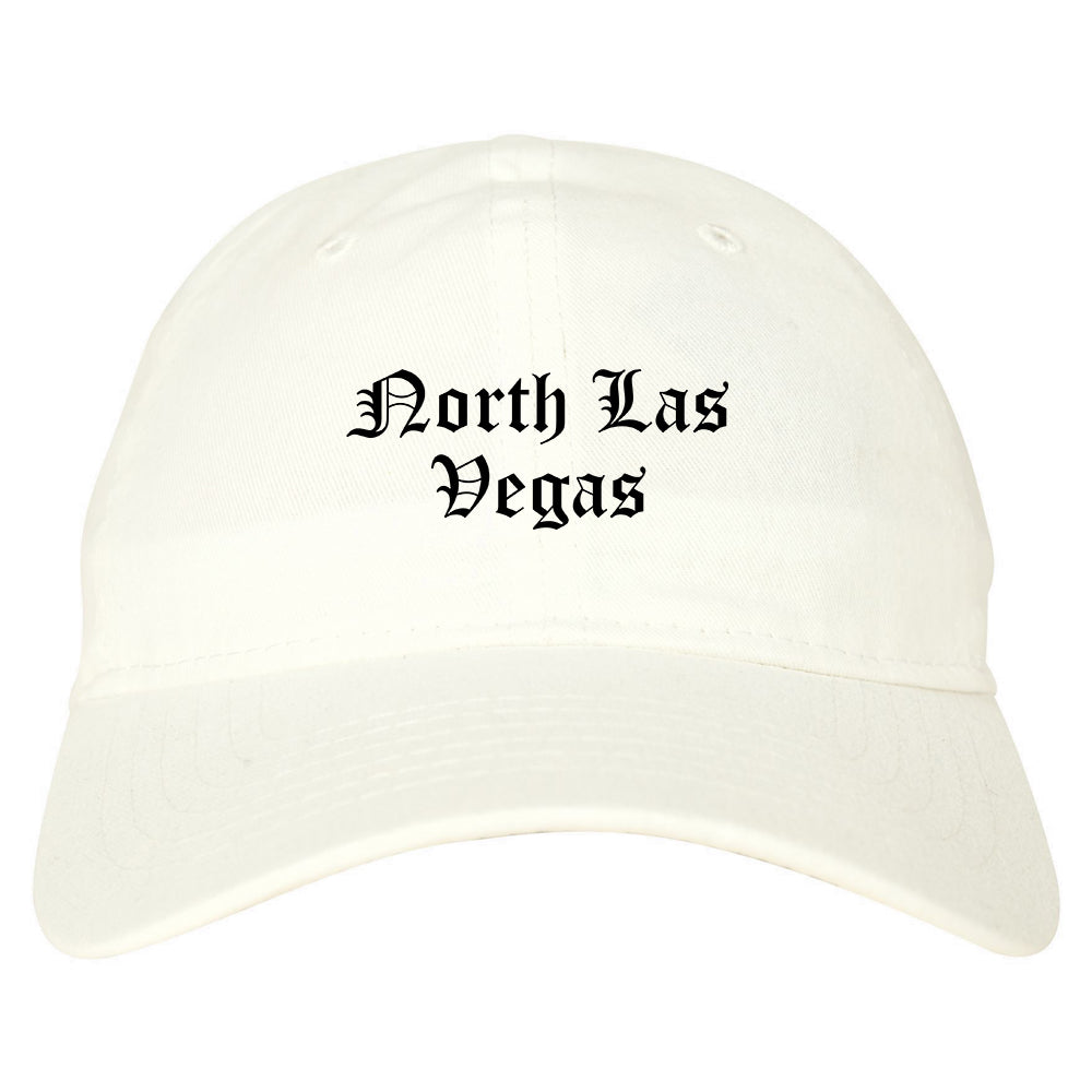 North Las Vegas Nevada NV Old English Mens Dad Hat Baseball Cap White