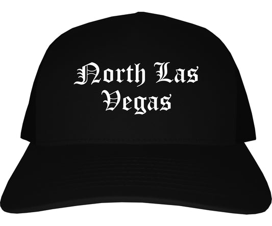 North Las Vegas Nevada NV Old English Mens Trucker Hat Cap Black