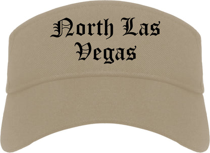 North Las Vegas Nevada NV Old English Mens Visor Cap Hat Khaki