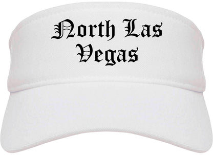 North Las Vegas Nevada NV Old English Mens Visor Cap Hat White