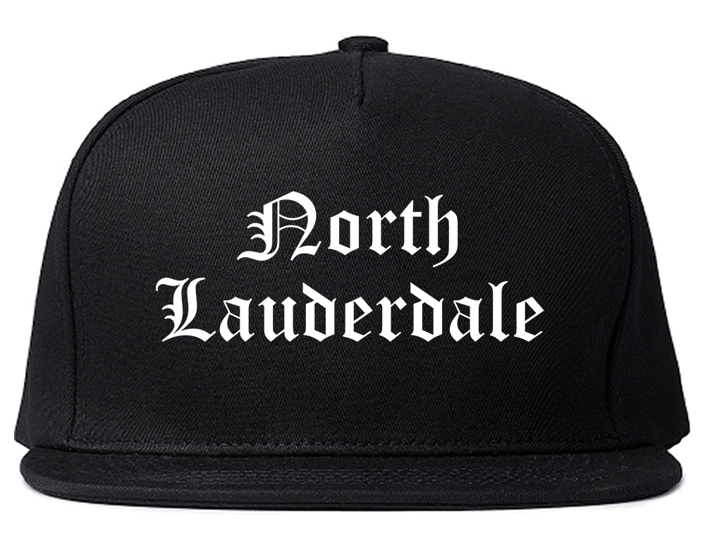 North Lauderdale Florida FL Old English Mens Snapback Hat Black