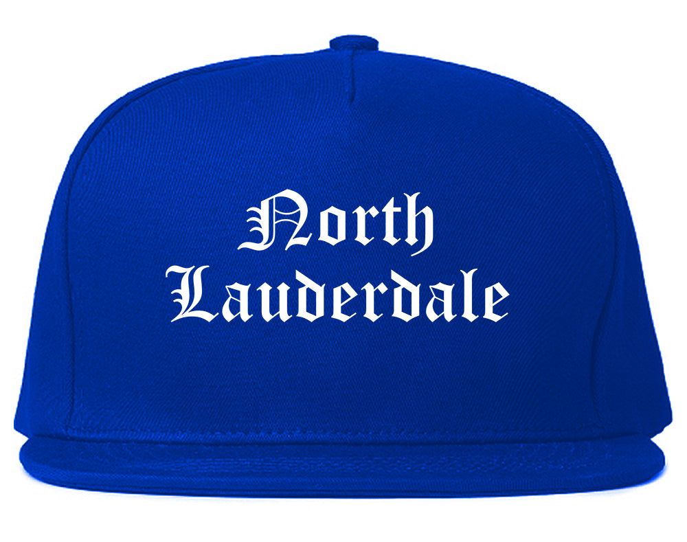 North Lauderdale Florida FL Old English Mens Snapback Hat Royal Blue