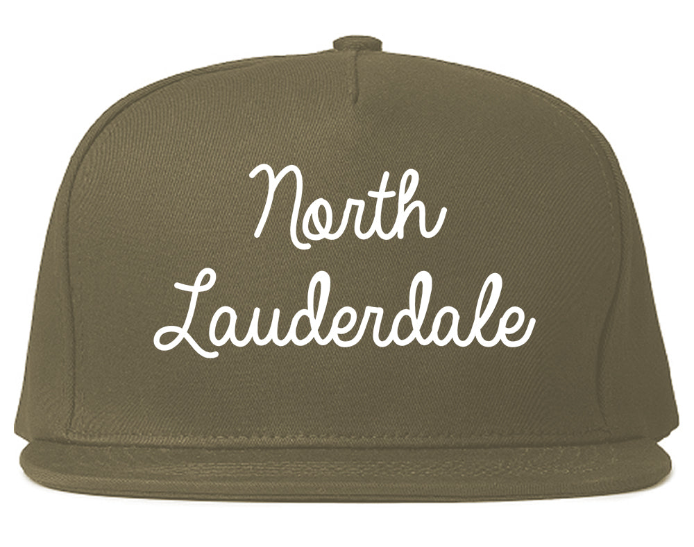 North Lauderdale Florida FL Script Mens Snapback Hat Grey