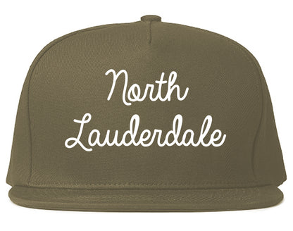 North Lauderdale Florida FL Script Mens Snapback Hat Grey
