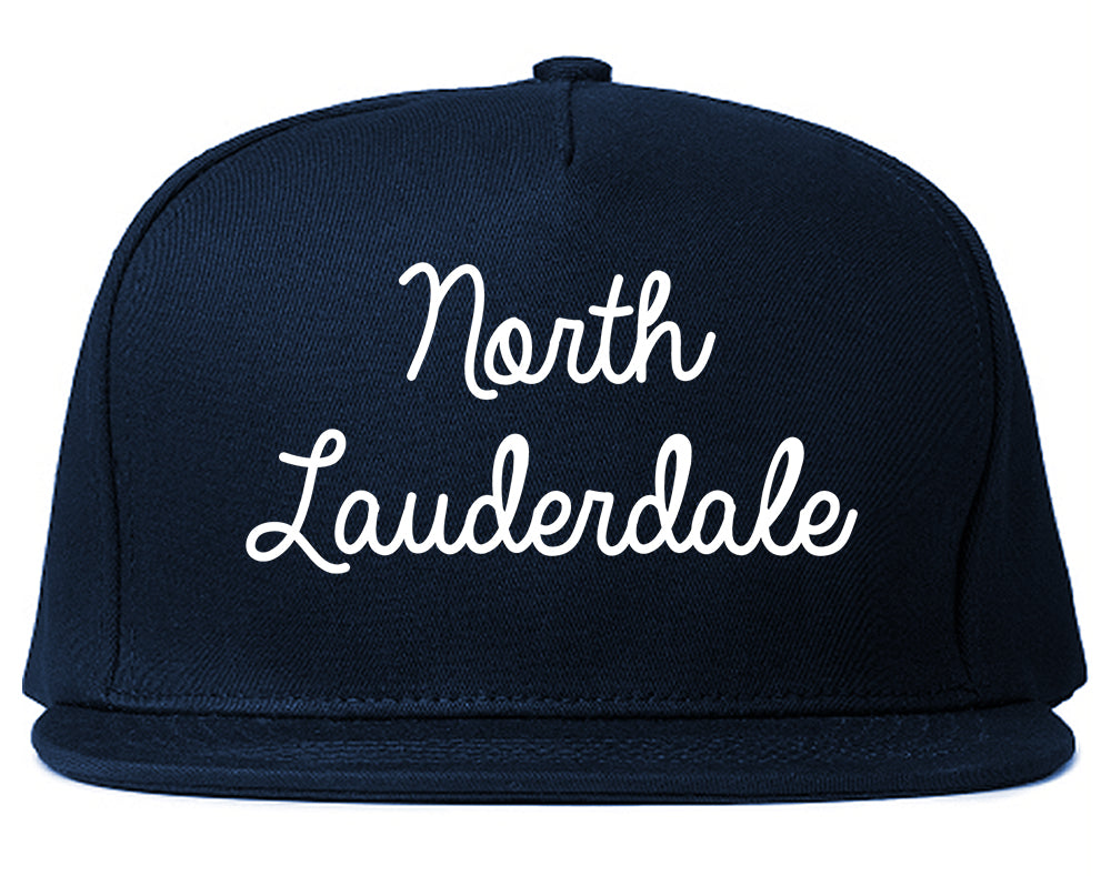 North Lauderdale Florida FL Script Mens Snapback Hat Navy Blue