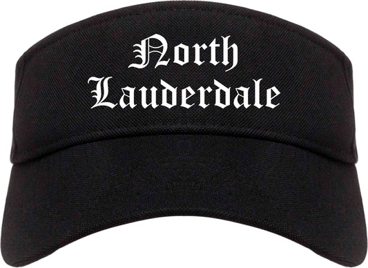 North Lauderdale Florida FL Old English Mens Visor Cap Hat Black