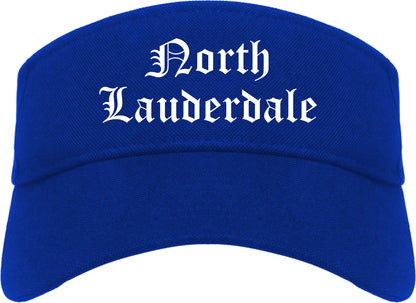 North Lauderdale Florida FL Old English Mens Visor Cap Hat Royal Blue