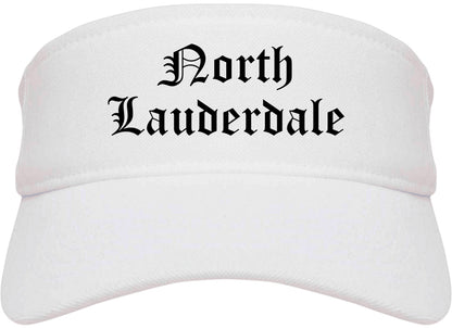 North Lauderdale Florida FL Old English Mens Visor Cap Hat White