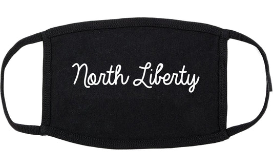 North Liberty Iowa IA Script Cotton Face Mask Black